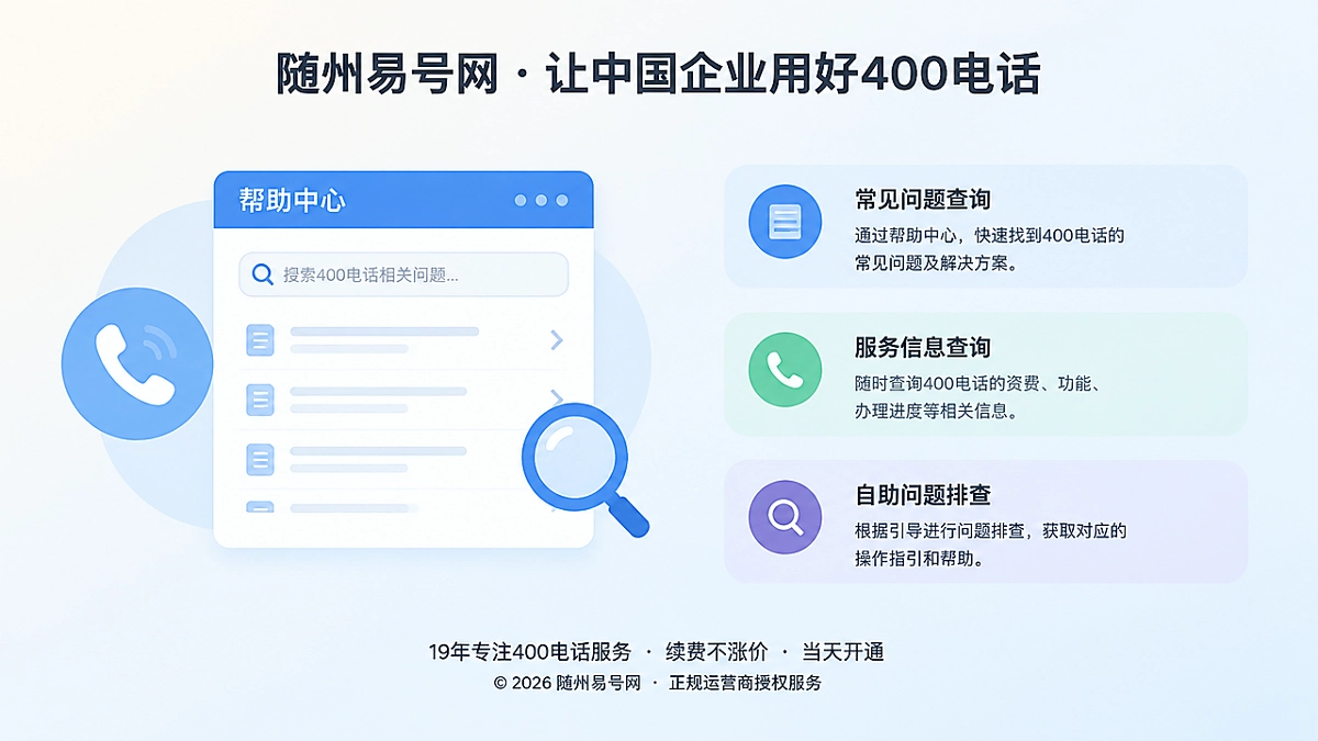 2026年帮助中心建设：让400电话成为企业可查询的服务入口